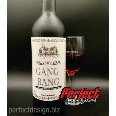 Étiquette pour bouteille de vin - Gang Bang